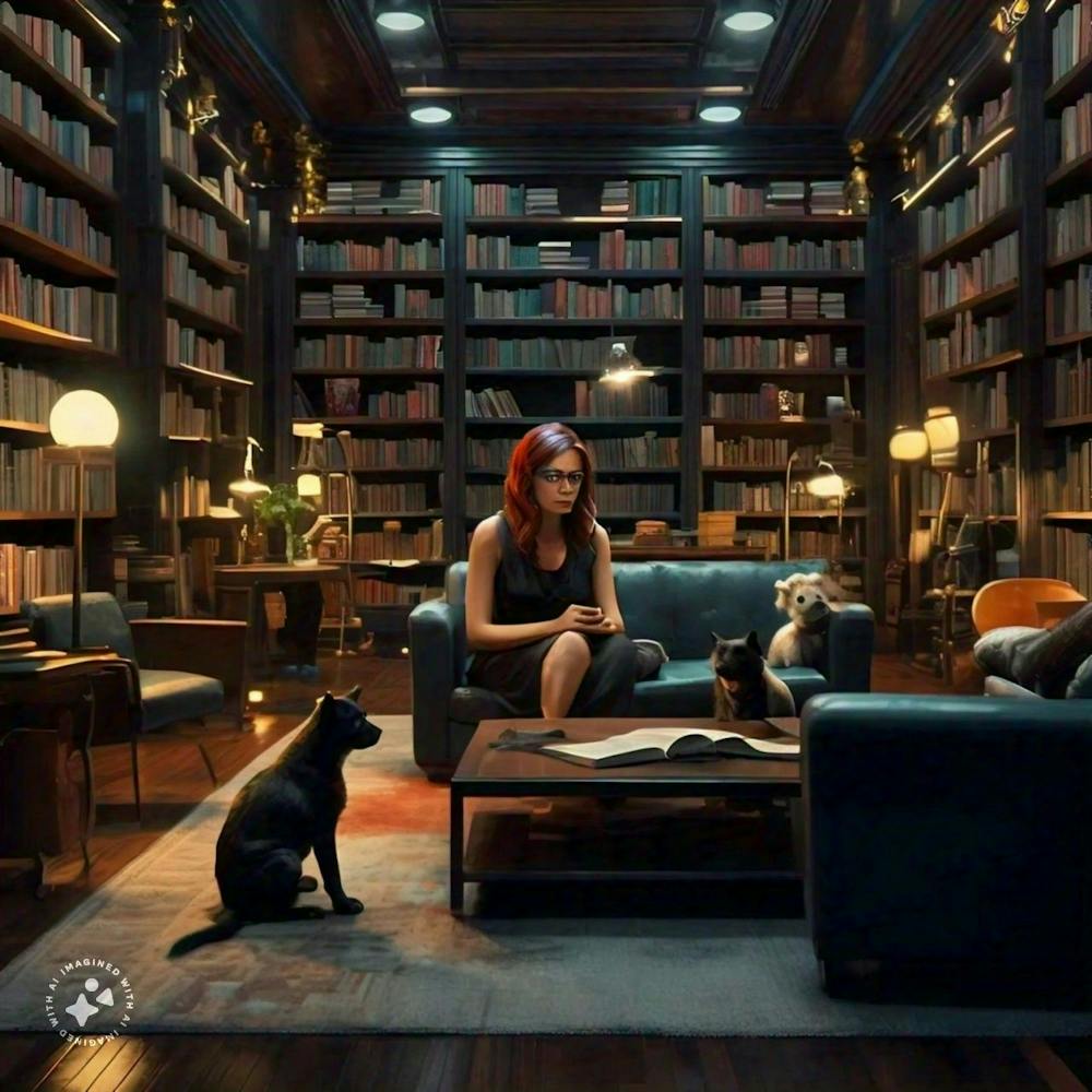 Woman In A Library 2