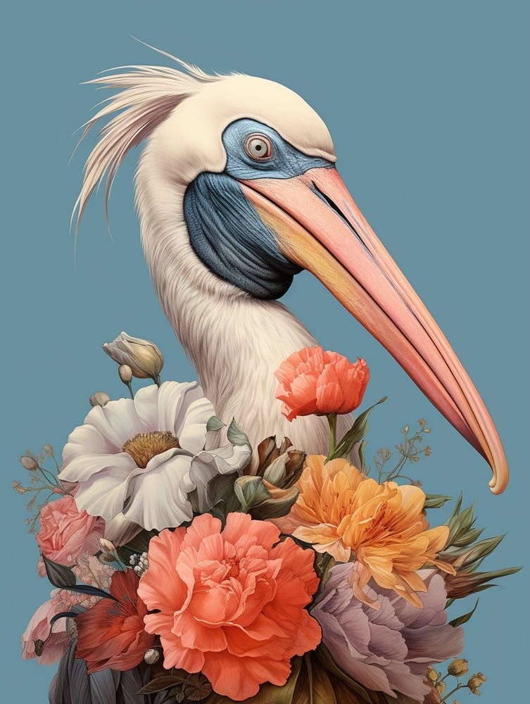 Bird With A Flower Crown Pelican 4