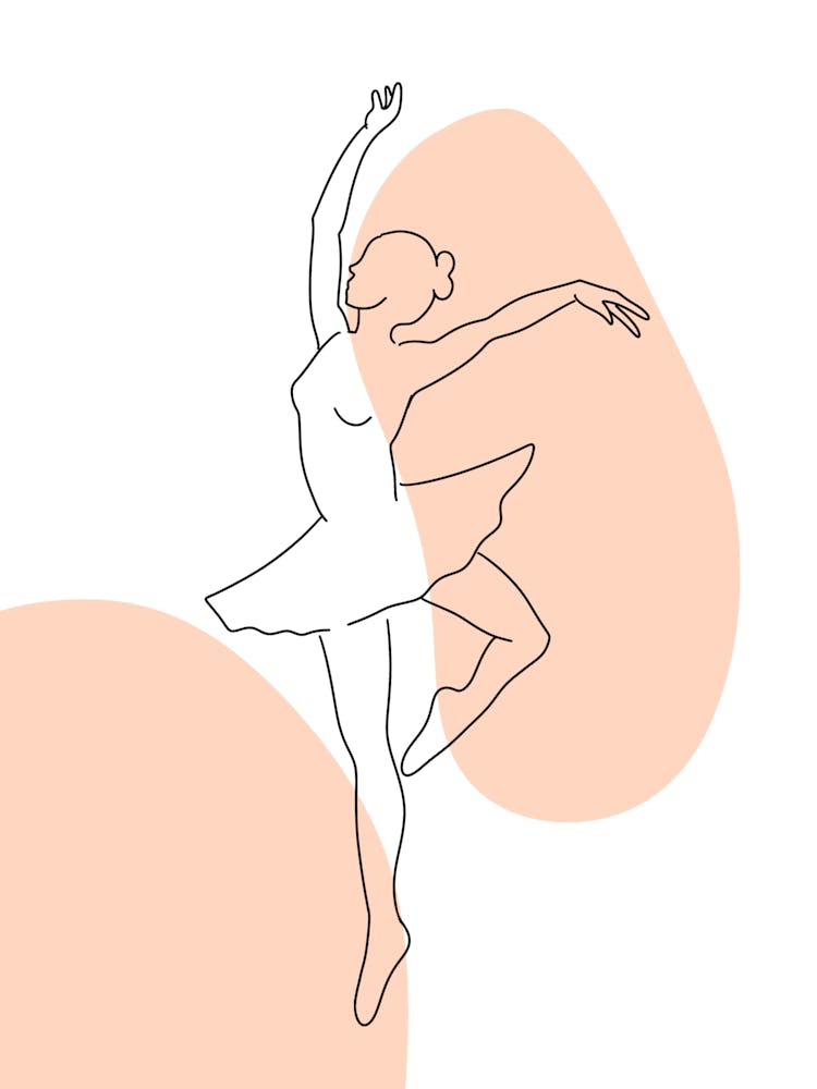 Dancing ballerina for ballet studio decoration