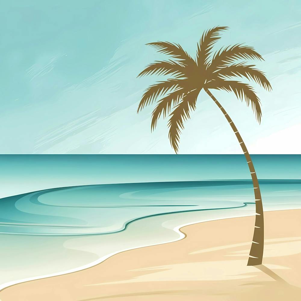 Palm Tree On The Beach 2