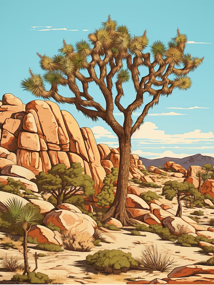 Joshua Tree In Mountain Foothill In South Western Style (2)