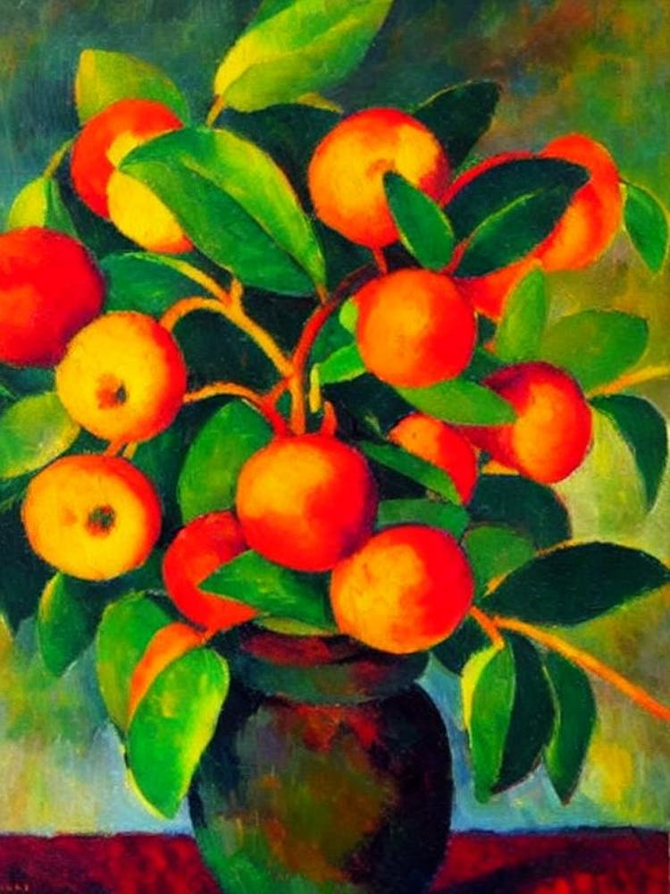 Mangosteen2 Fruit Vibrant Matisse Inspired Painting Fruit