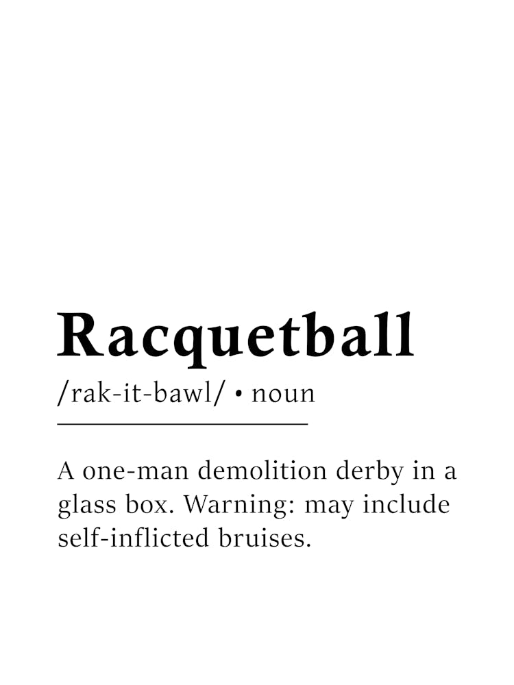 Racquetball Definition Poster - Dictionary