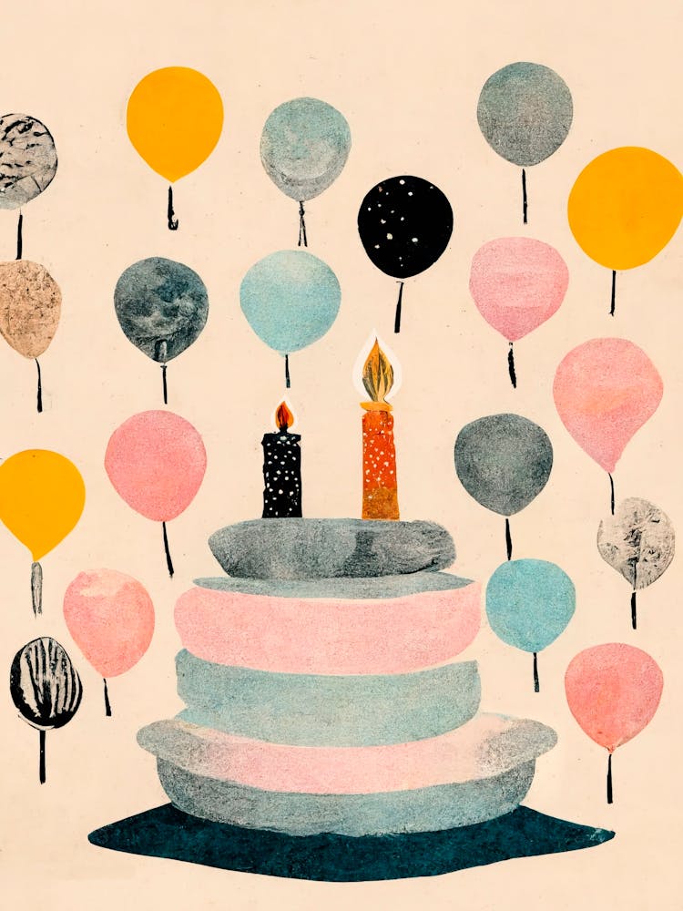 Cake And Ballons