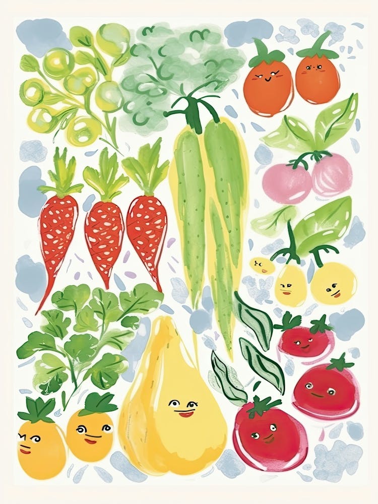 Cute Kawaii Group Of Vegetables 8
