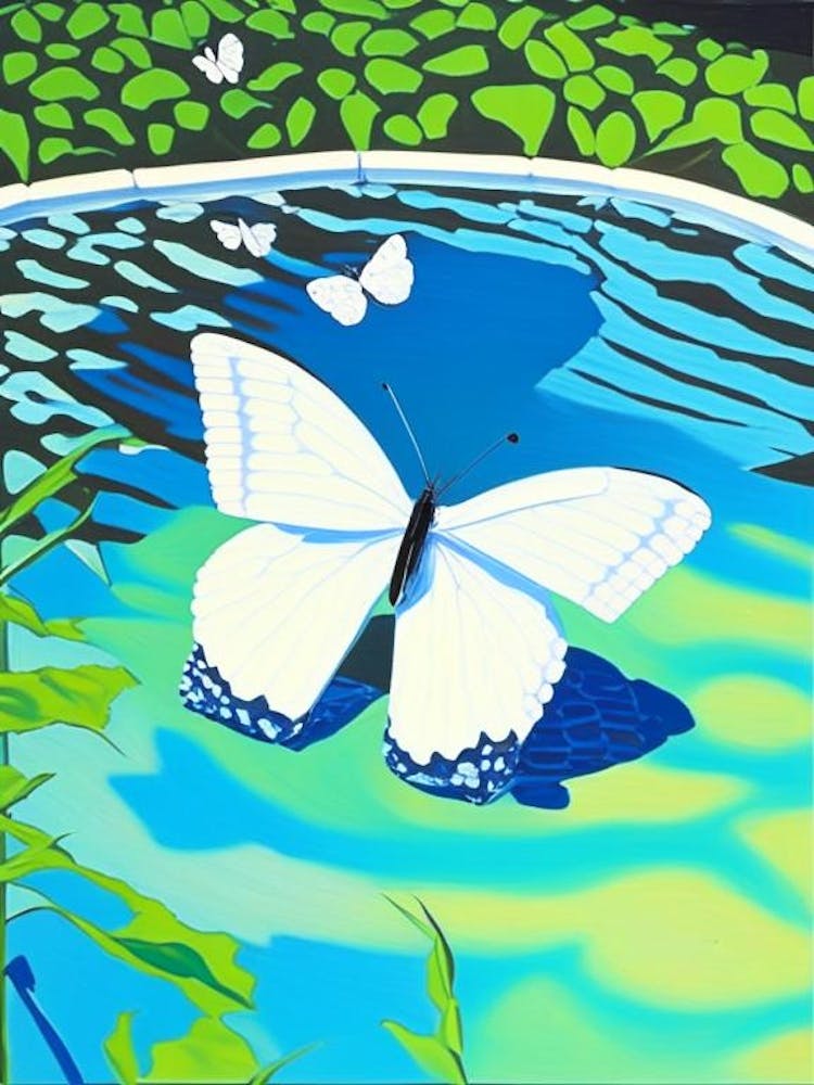 Marbled White Butterfly Pop Art David Hockney Inspired 1