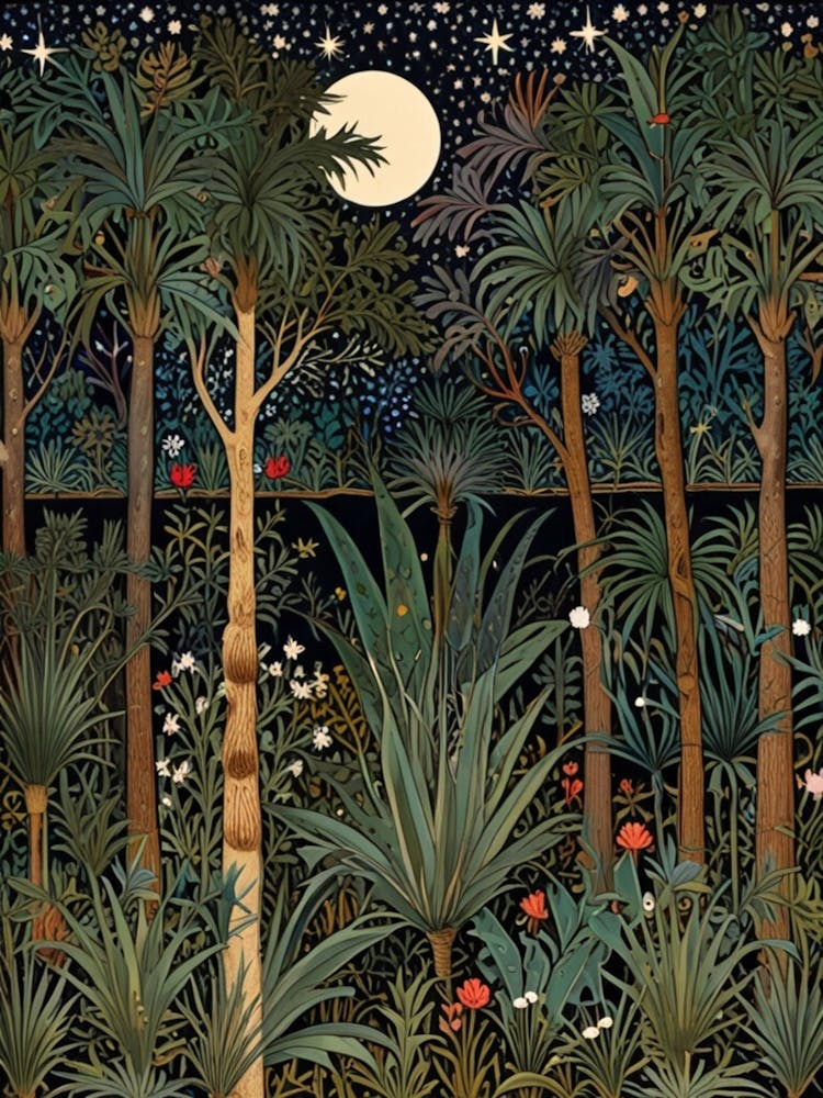 William Morris Dschungel bei Nacht 1