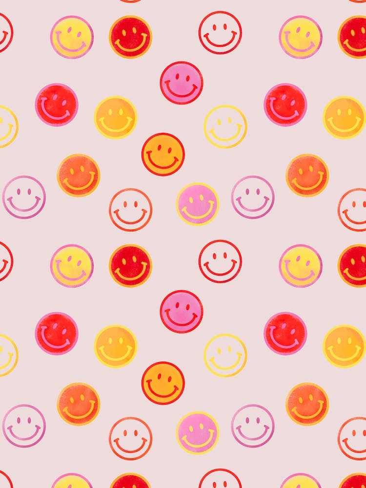 Smiley Faces In Pink And Yellow