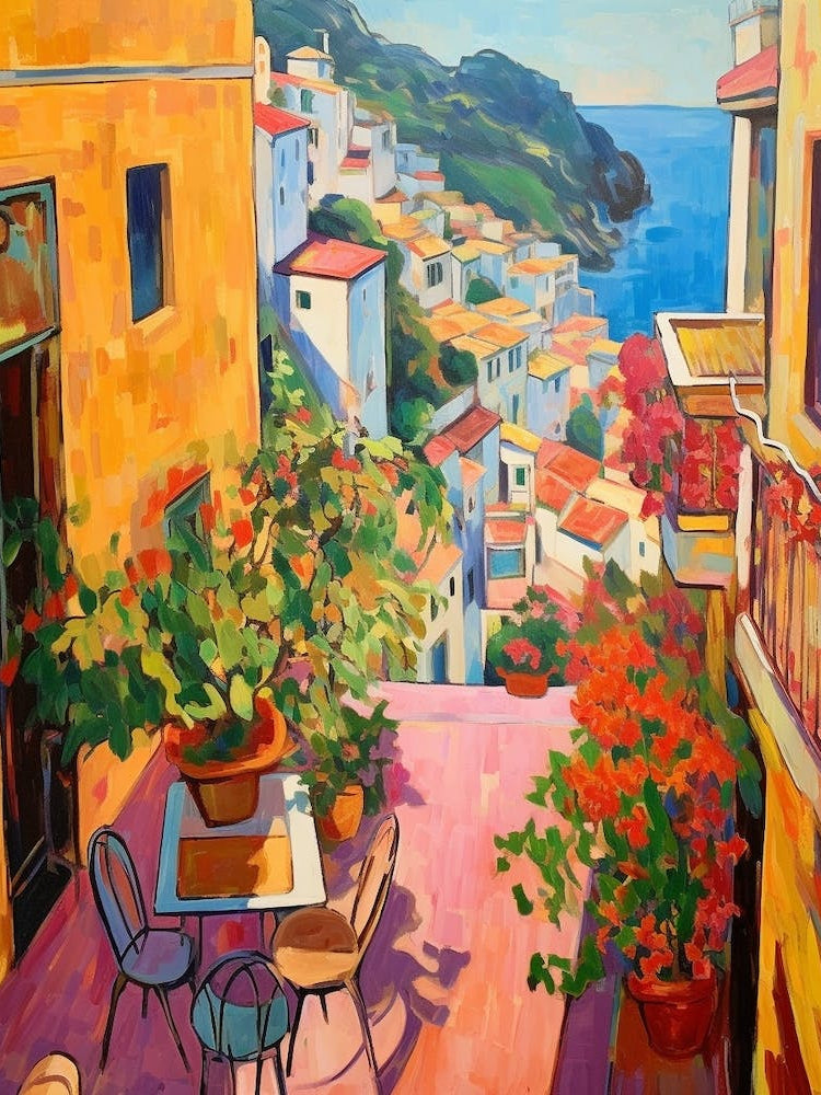 Amalfi Coast Italy 4 Fauvist Painting