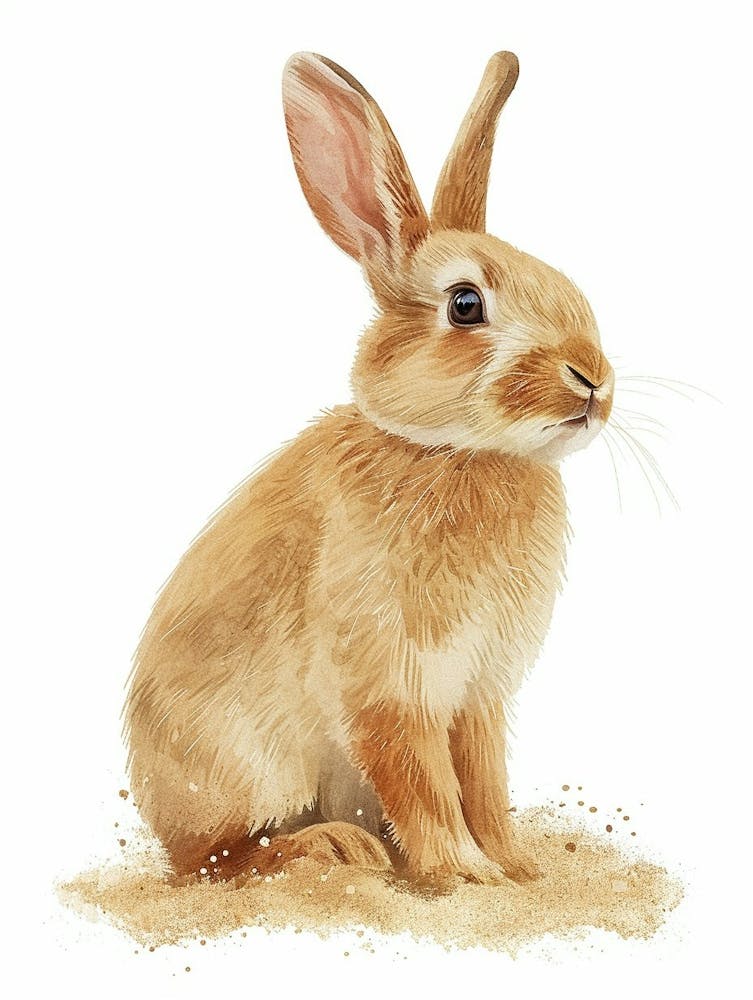 Tan Rabbit Nursery Illustration 4