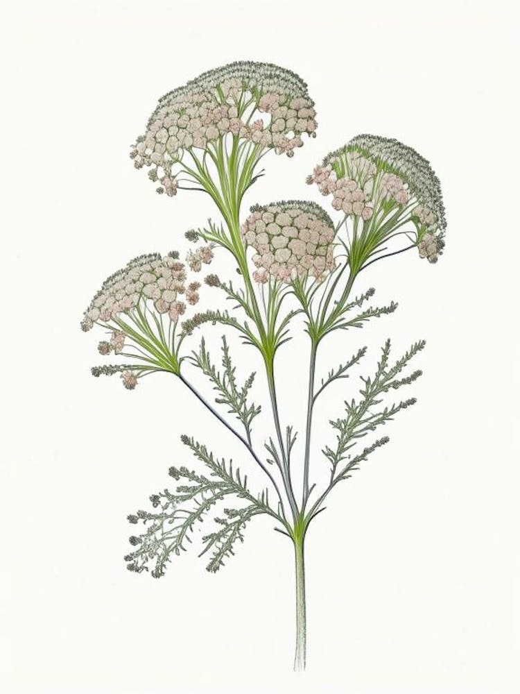 Yarrow Floral Quentin Blake Inspired Illustration 4 Flower