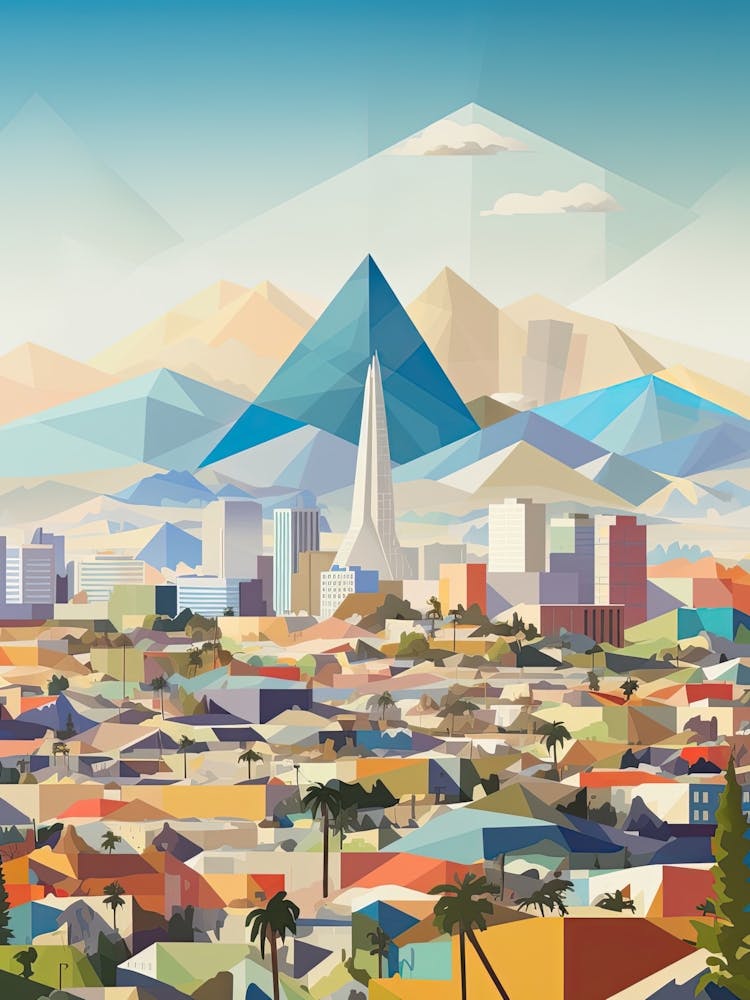 Los Angeles, Us, Geometrische Illustration 2
