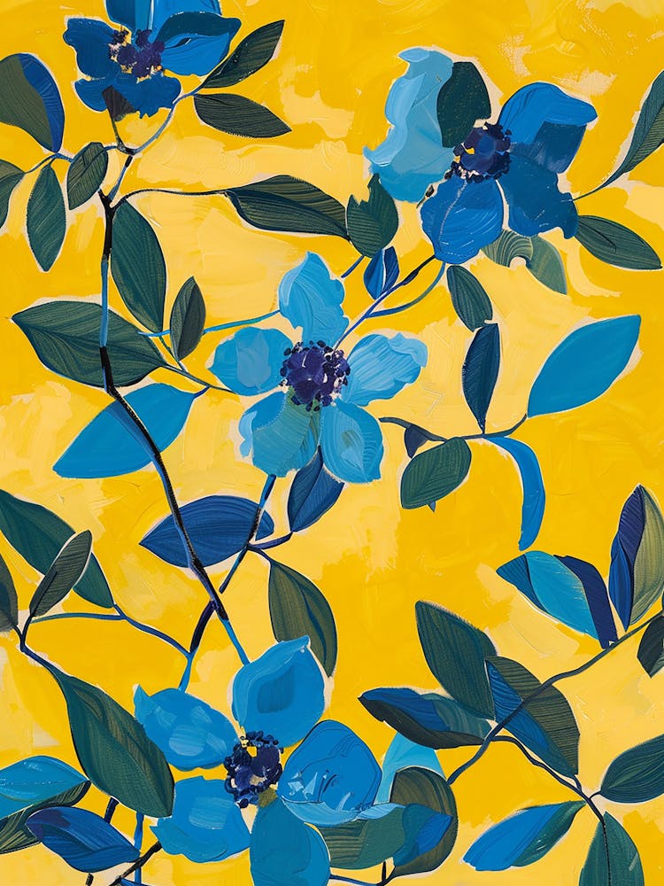Blue Flowers - city wall art, colorful wall art, home decor, minimal art, modern wall art, wall art, wall decoration, wall print colourful wall art, decor wall art, digital art, digital art download, interior wall art, downloadable art, eclectic wall, fan