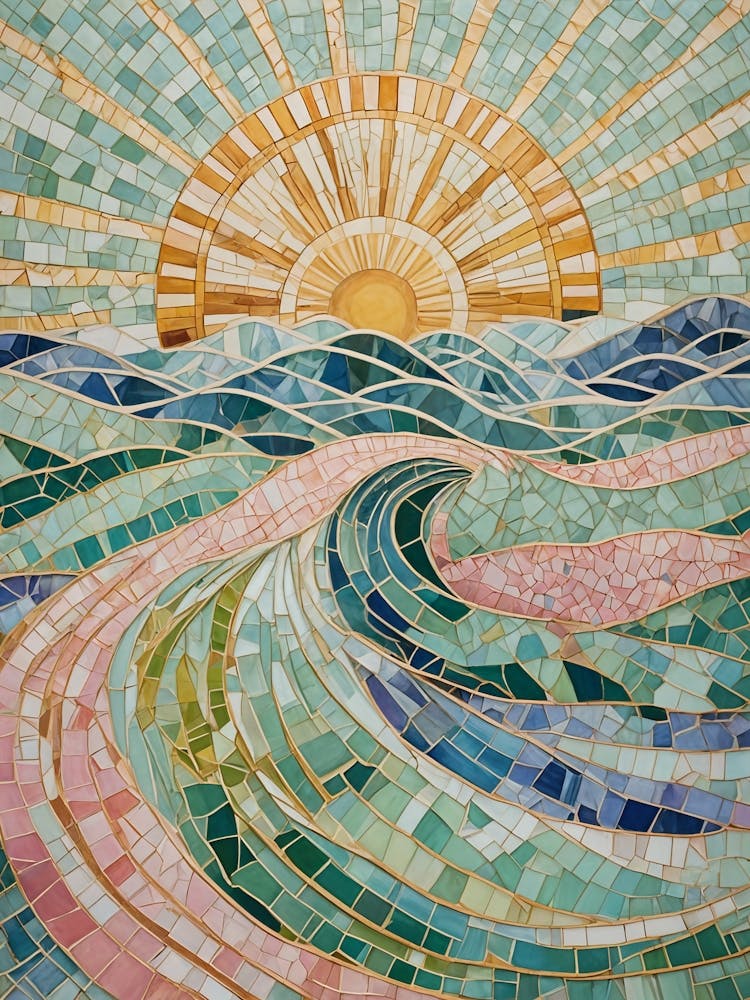 Mosaiksonne steigt über dem Ozean Nr. 2