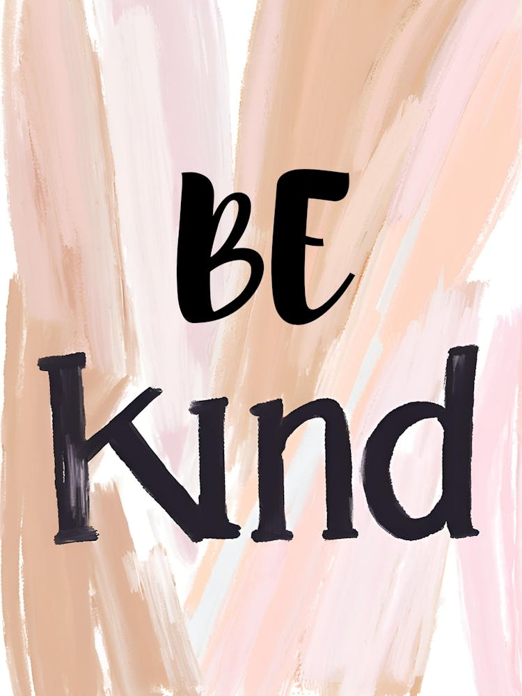 Be Kind Neutral Nursery Kids Word