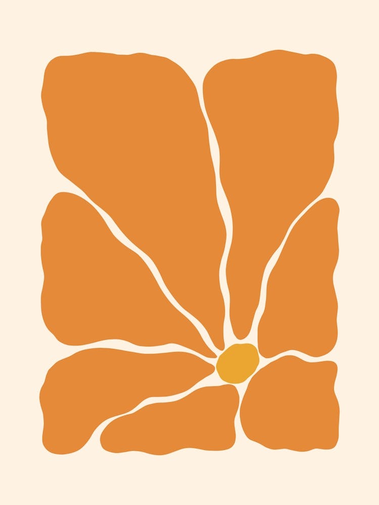 Abstract Flower 02 - Vibrant Orange