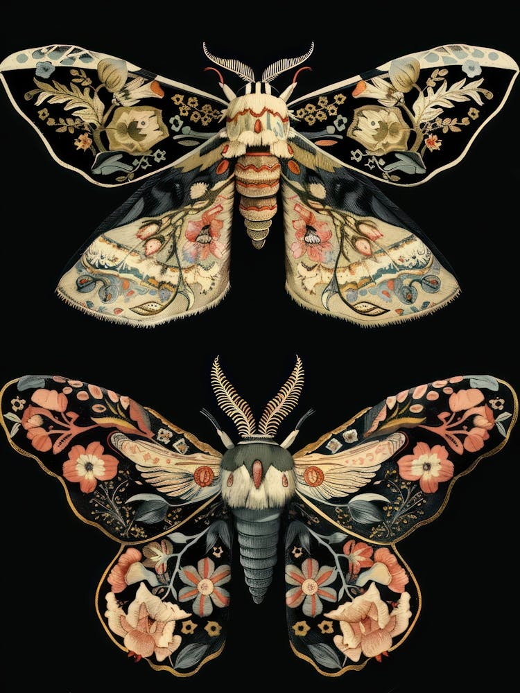 Dunkle Schmetterlinge William Morris Stil 10