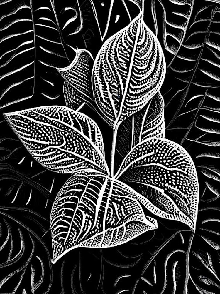 Starfruit Leaf Linocut
