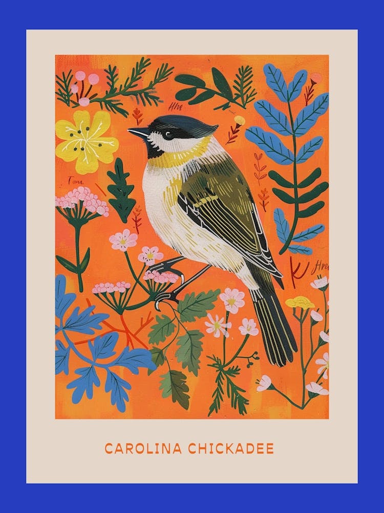 Spring Birds Poster Carolina Chickadee 3