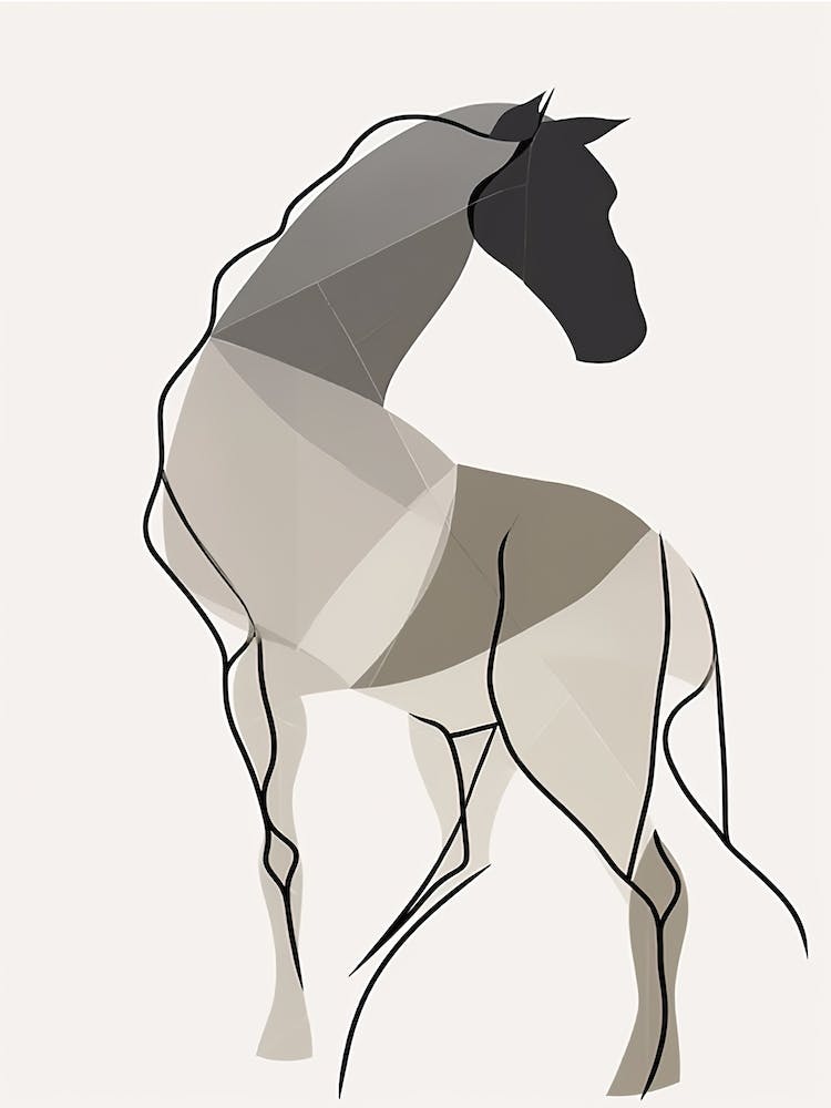 Horse Line Art Abstract 8