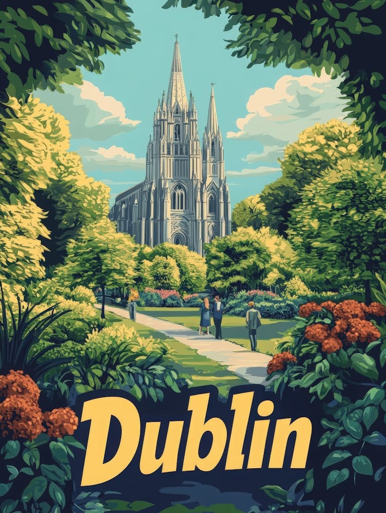 Aihrgdesign Ein Retro-Reiseposter für Dublin 3