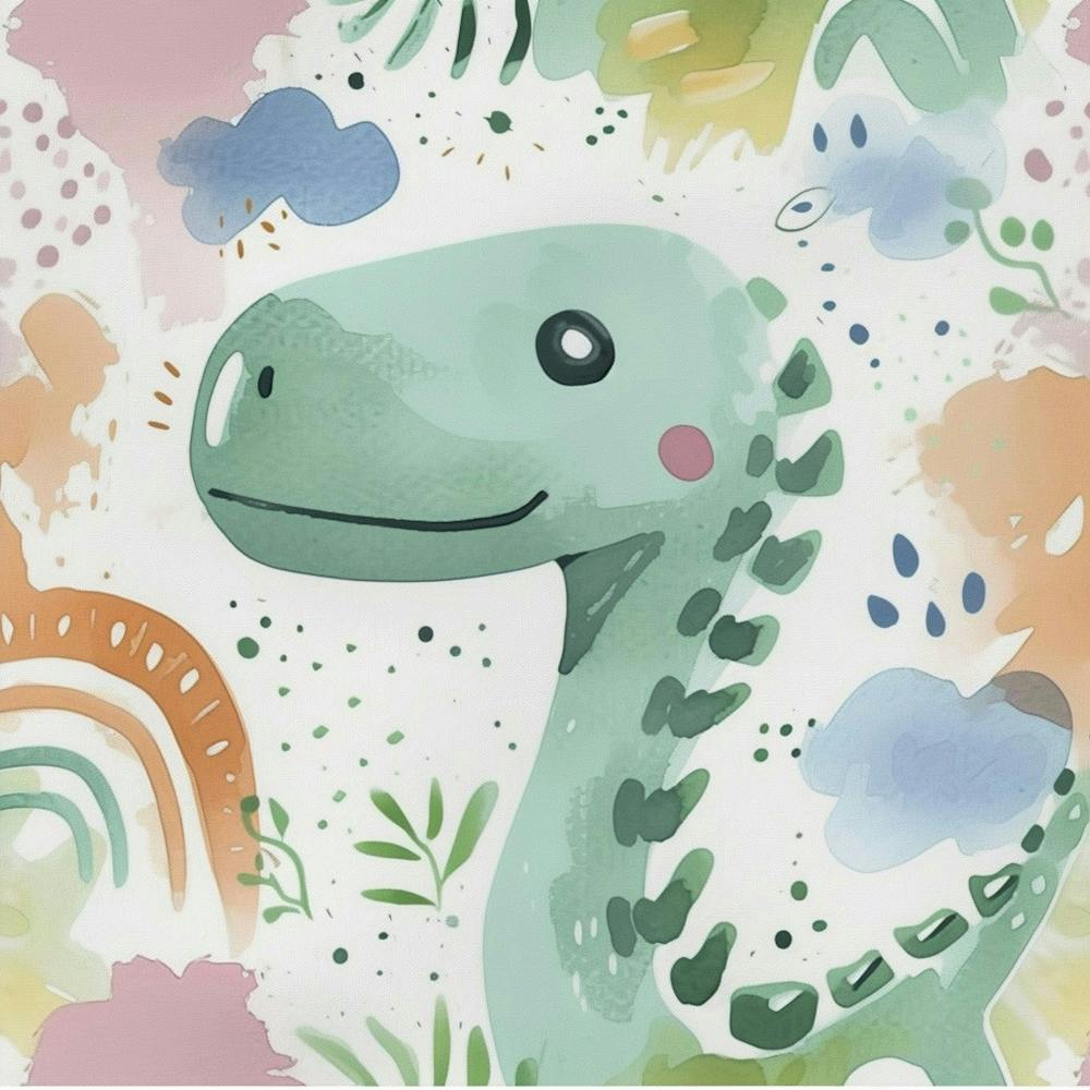 Cute Acrocanthosaurus Dinosaur Watercolour Style 3