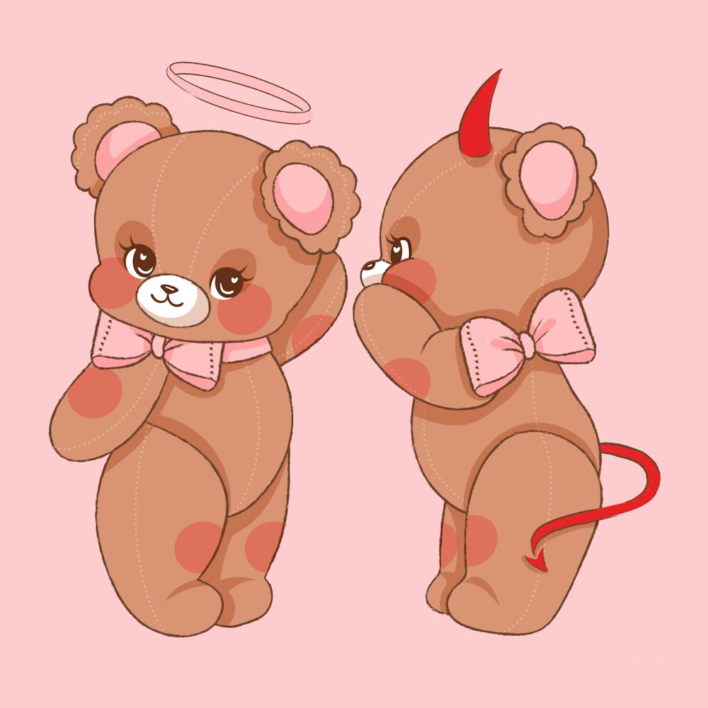 Cute Angel & Devil Bears