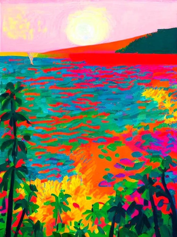 Diamond Beach 2, Bali, Indonesia Hockney Style