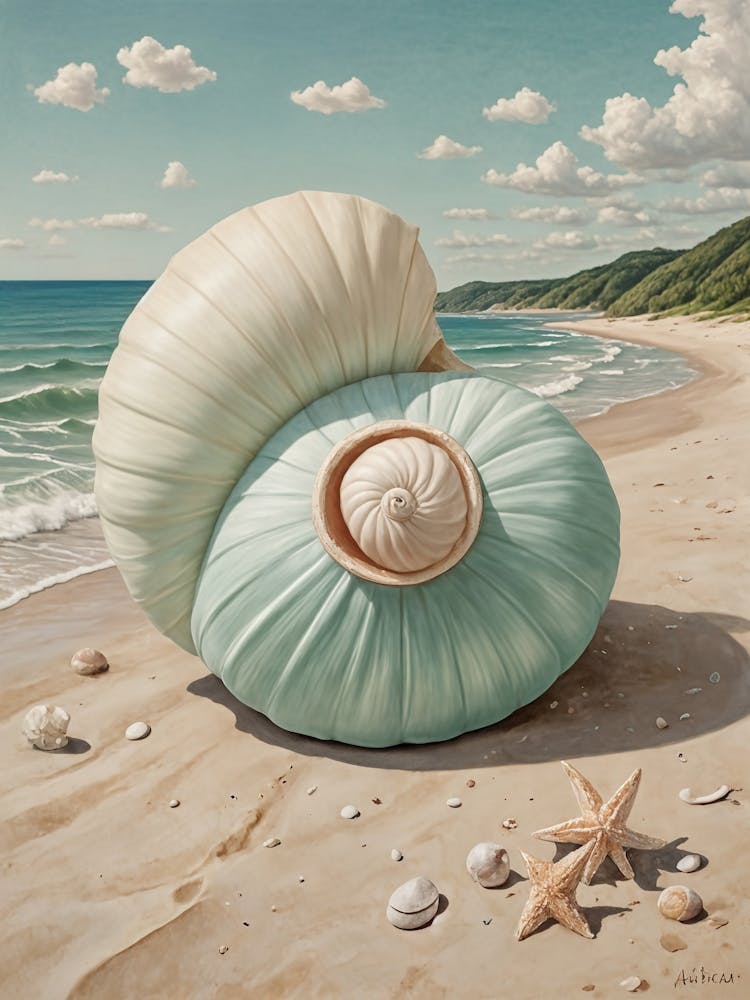 Giant Shell On The Beach
