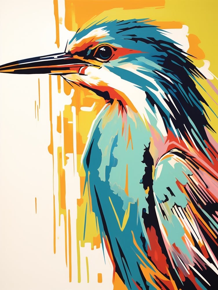 Andy Warhol Style Bird Green Heron 2