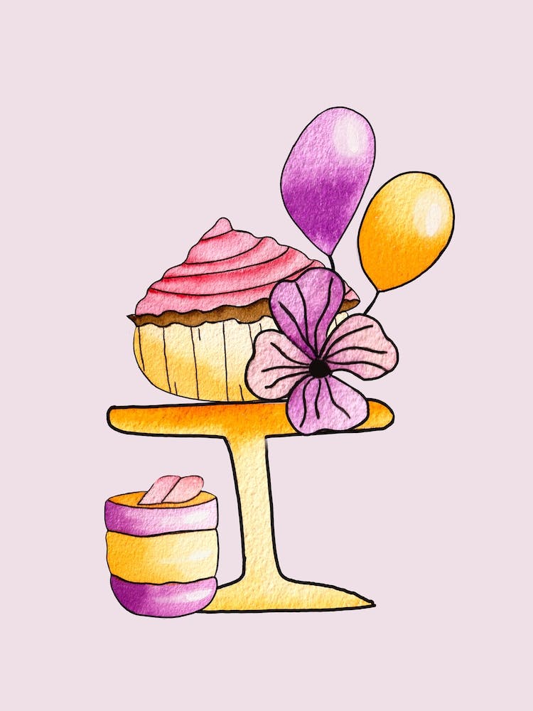 Goldene und violette Party-Cupcakes