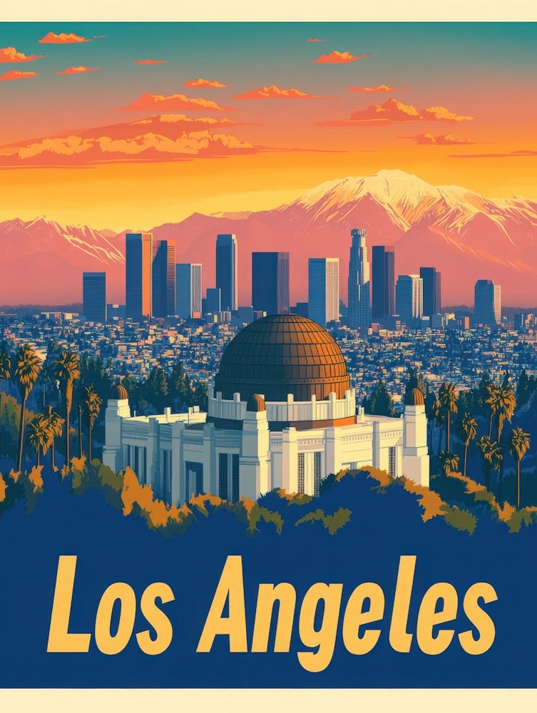 Aihrgdesign A Retro Travel Poster For Los Angeles Featuring T 1e540f4b B59e 49e2 A4da 63af903caddc 1