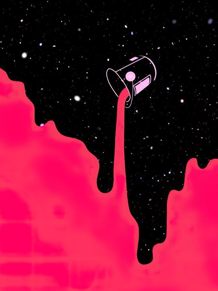 Pink Dripping Liquid