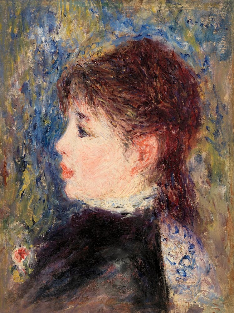 Young Woman With Rose, Pierre Auguste Renoir