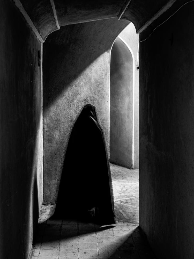 Shadow Of A Woman In Black And White