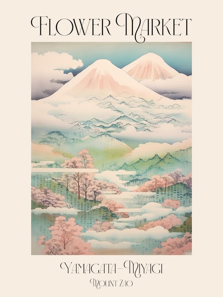 Flower Market Mount Zao In Yamagata Miyagi, Japanese Landscape 3 Poster