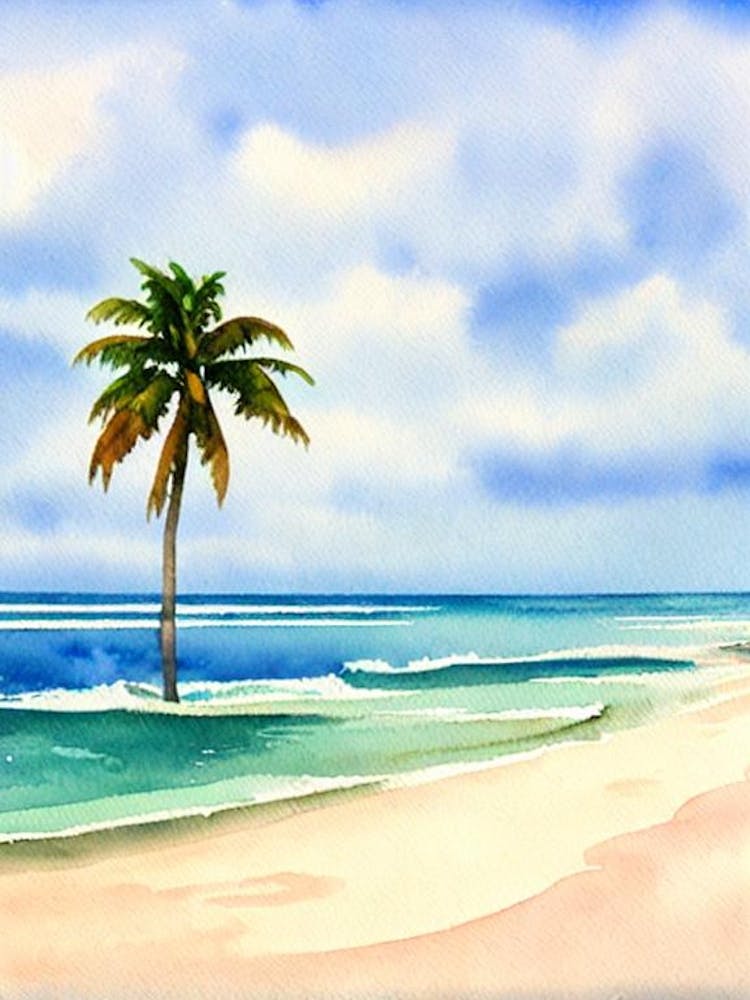South Beach, Miami, Florida Watercolour