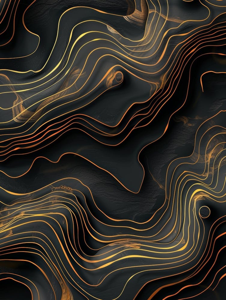 Abstract Gold Wavy Lines