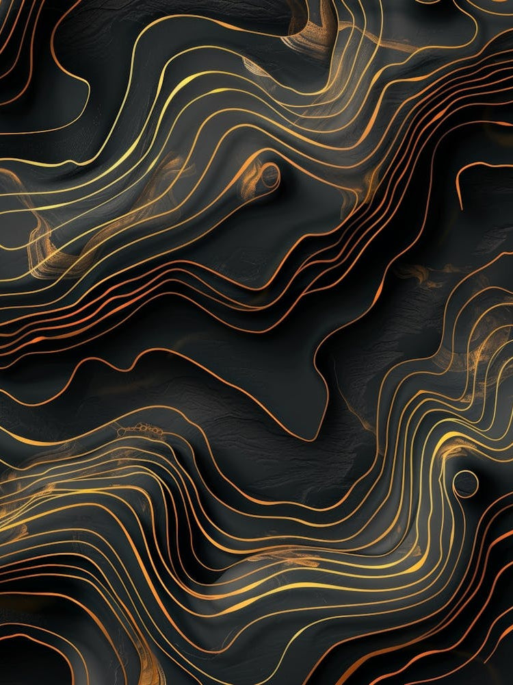 Abstract Gold Wavy Lines