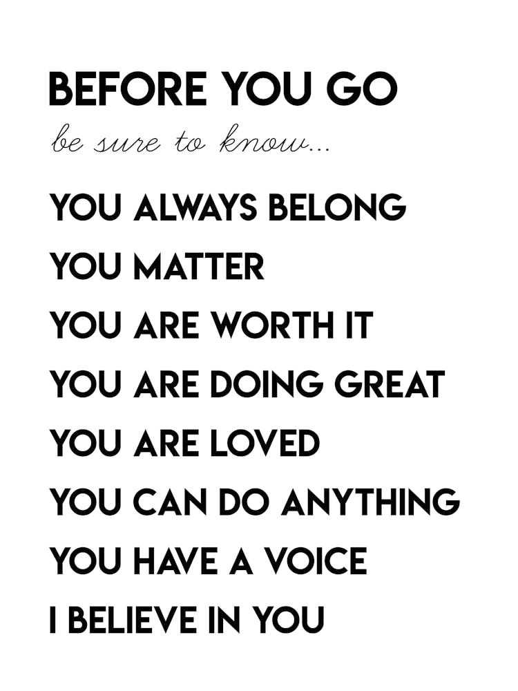 Before You Go Kid Affirmations