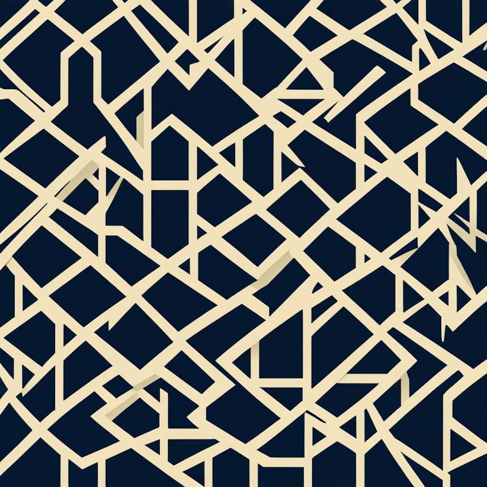 Mid Century pattern, Simple Shapes Of Geometry Design, Flat Art, Deep Navy Blue, 201