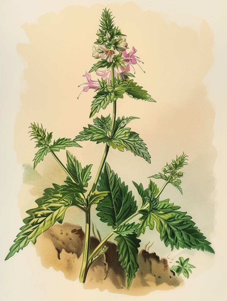 Vintage-Illustration Berg-Streifenfarn 1