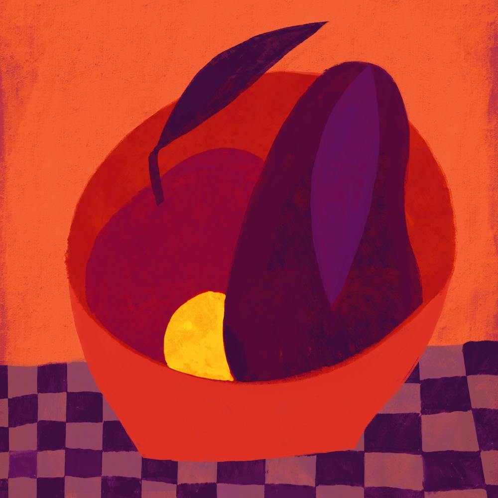 Fruits Bowl In Kitchen Still Life Square