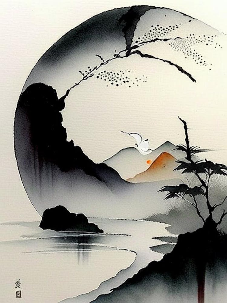 Landscapes 1 Yin And Yang Japanese Ink
