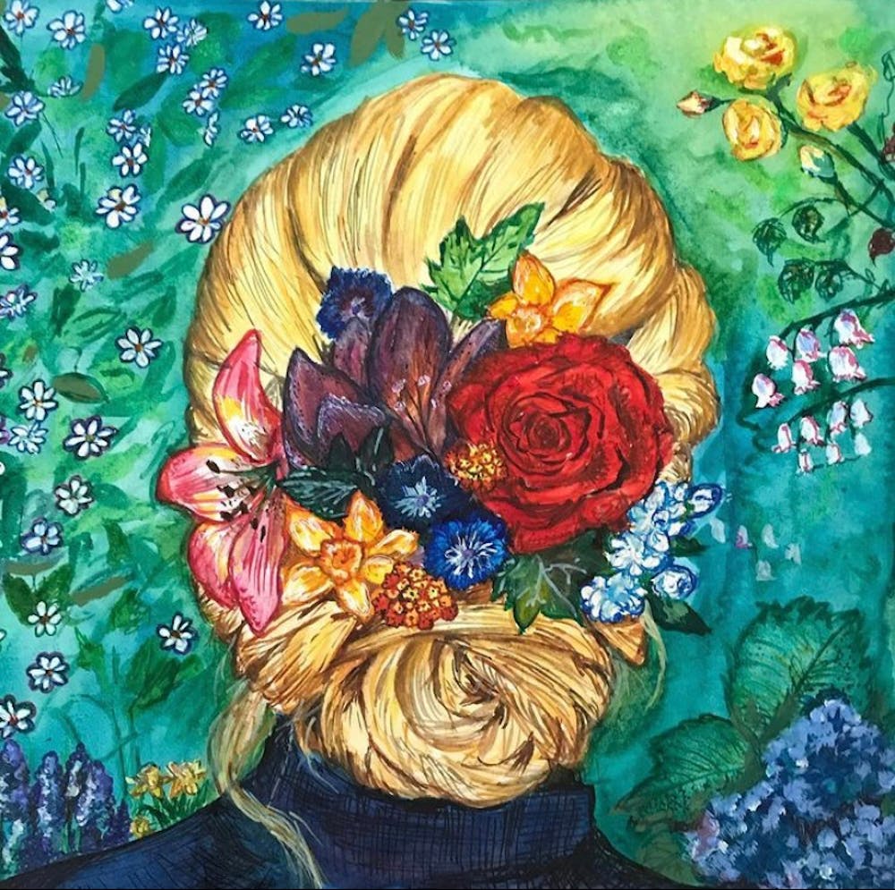 Girl With Flowers In Her Hair