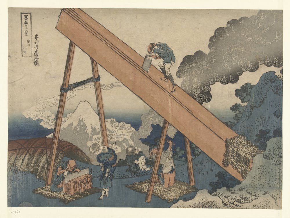 In The Totomi Mountains (1830) From The Thirty Six Views Of Mt Fuji, Katsushika Hokusai