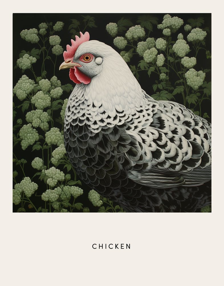 Ohara Koson Inspired Bird Painting Chicken 3 Poster