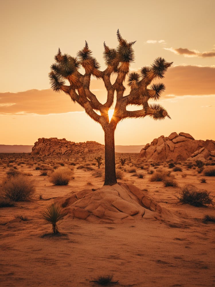  Photograph Of A Joshua Tree At Dusk In Desert 3