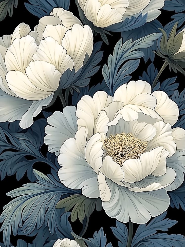 White Peony Wallpaper