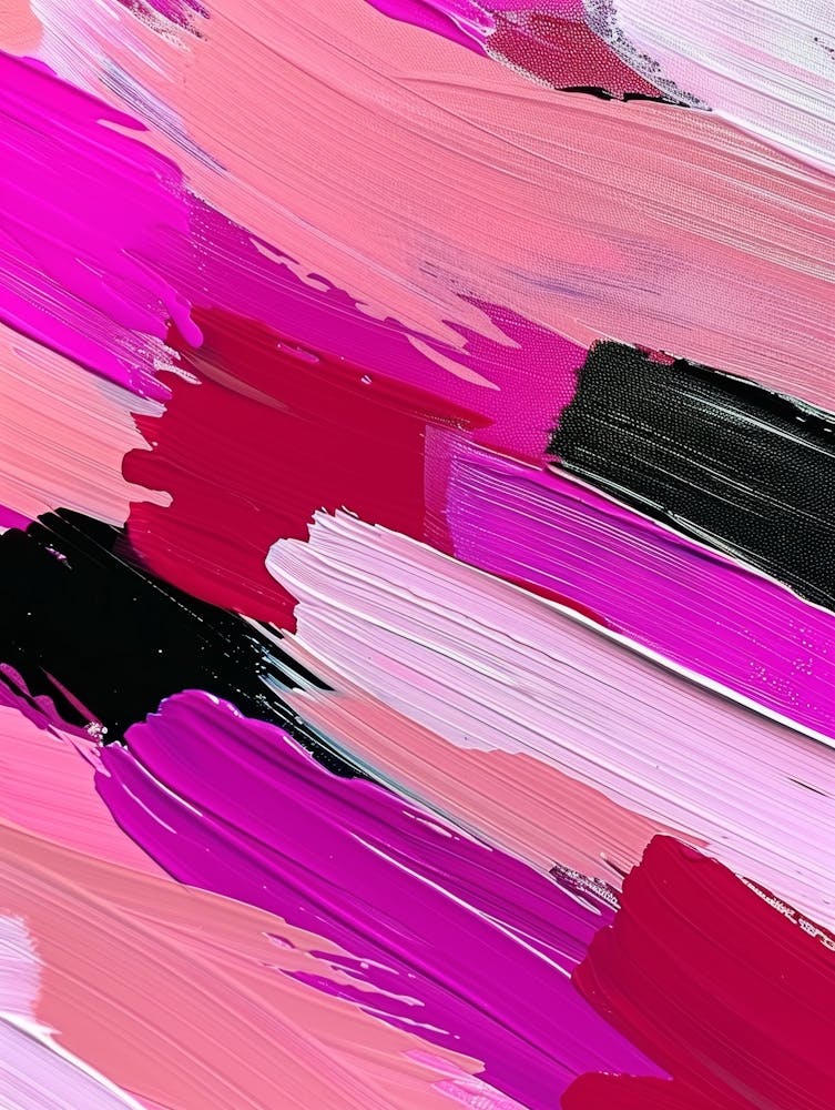 Abstract Background With Pink And Black Paint Strokes